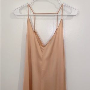 Zara Satin Maxi Dress - Baby Peach Pink